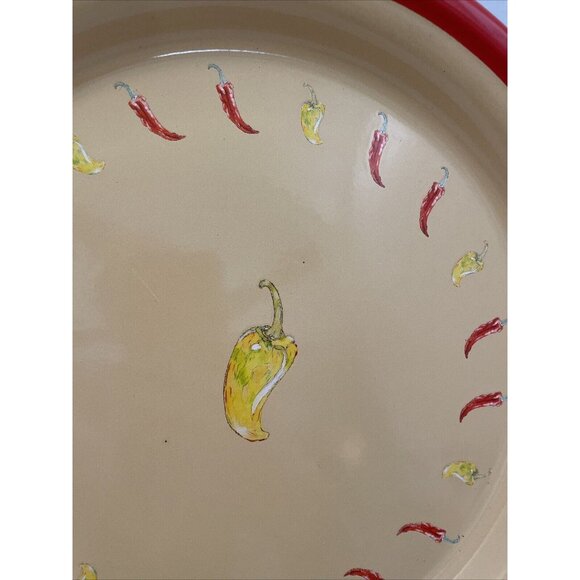 Vintage Marble Canyon Salsa Peppers 12.5" Enamelware Serving Platter Tray - NEW - Picture 2 of 4